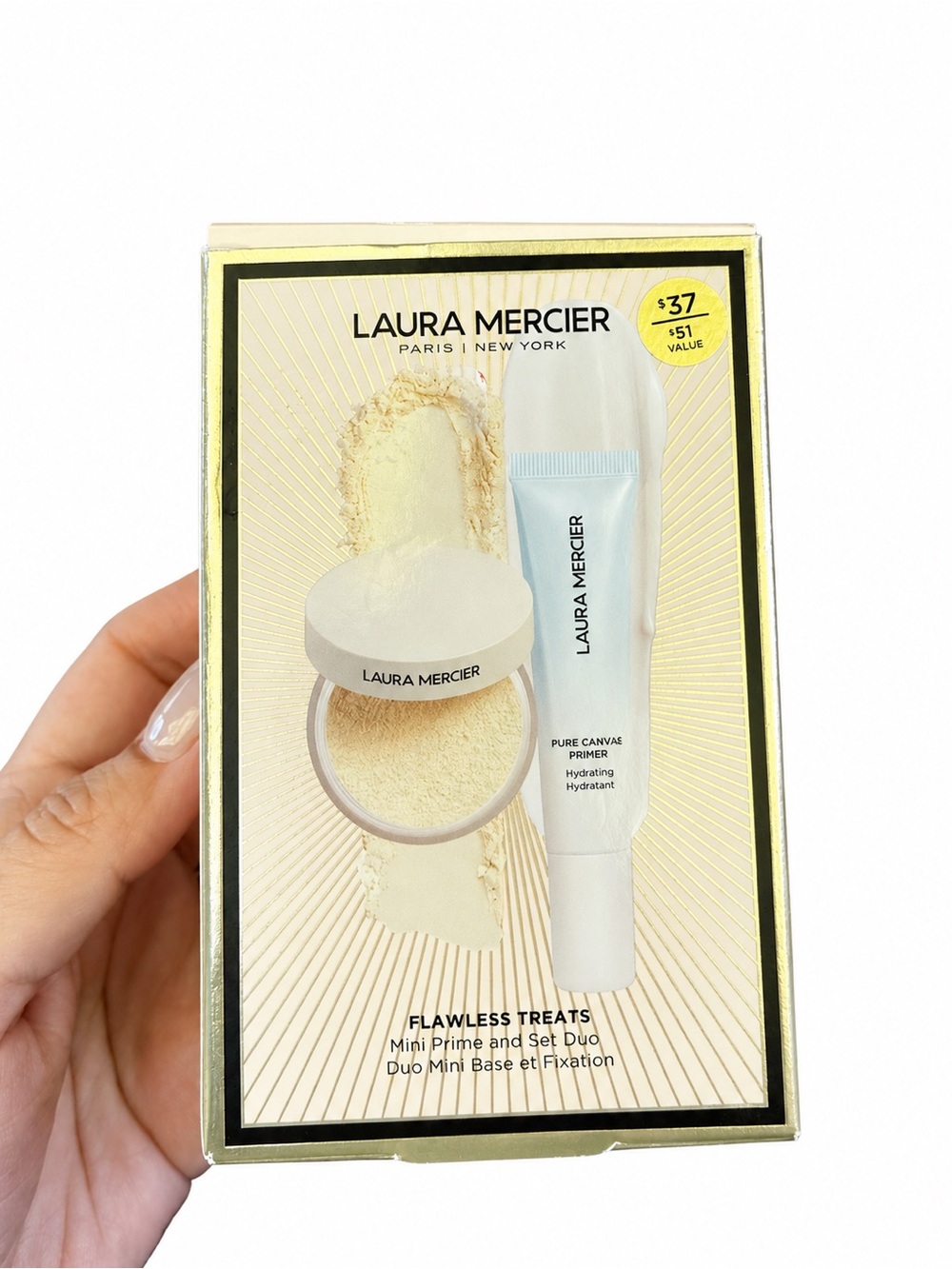 laura mercier Mini Prime & Set Duo - Cream and White. Hydrating. NWB